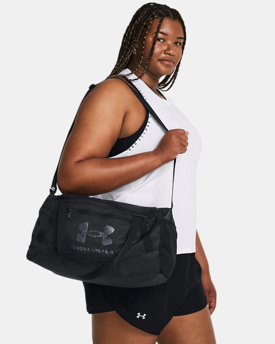 UA Hustle 5.0 XS摺疊式旅行袋 in Black image number 6